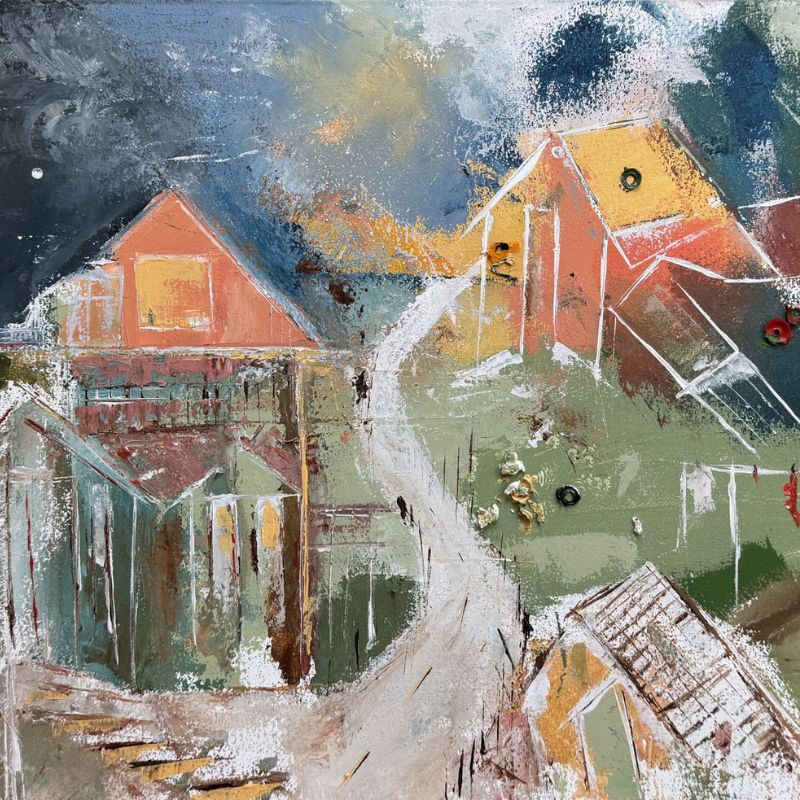 Grasshoppers, 2022, acrylic on canvas, 19.7 × 27.6 in