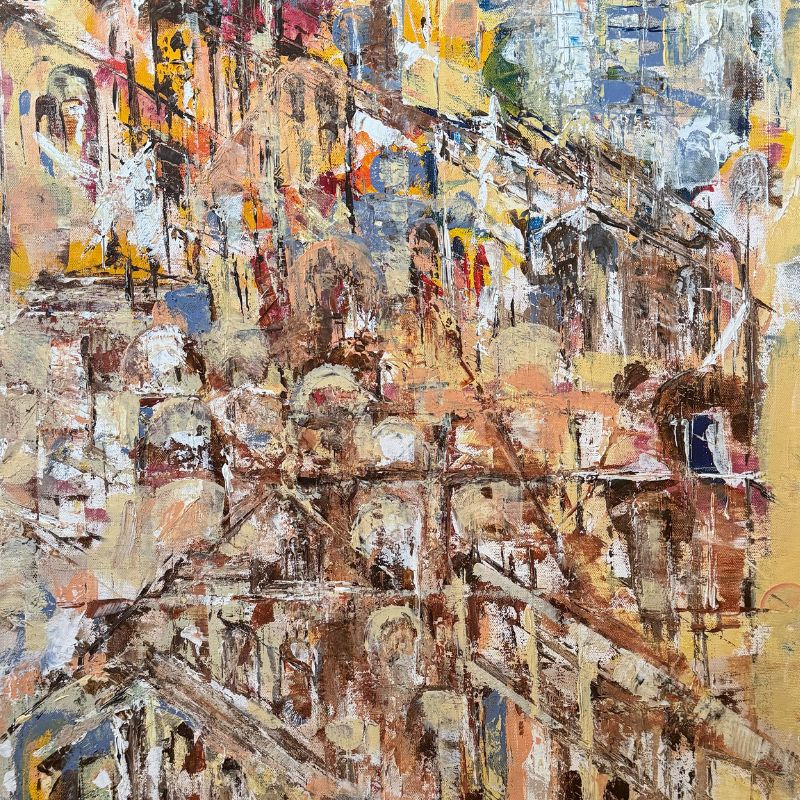 Bridges, 2024, acrylic on canvas, 36 × 24 in
